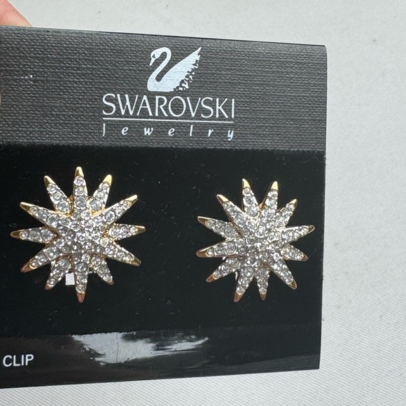 Vintage Swarovski Crystal Jeweler's Collection Star Clip On Earrings - Picture 4 of 6